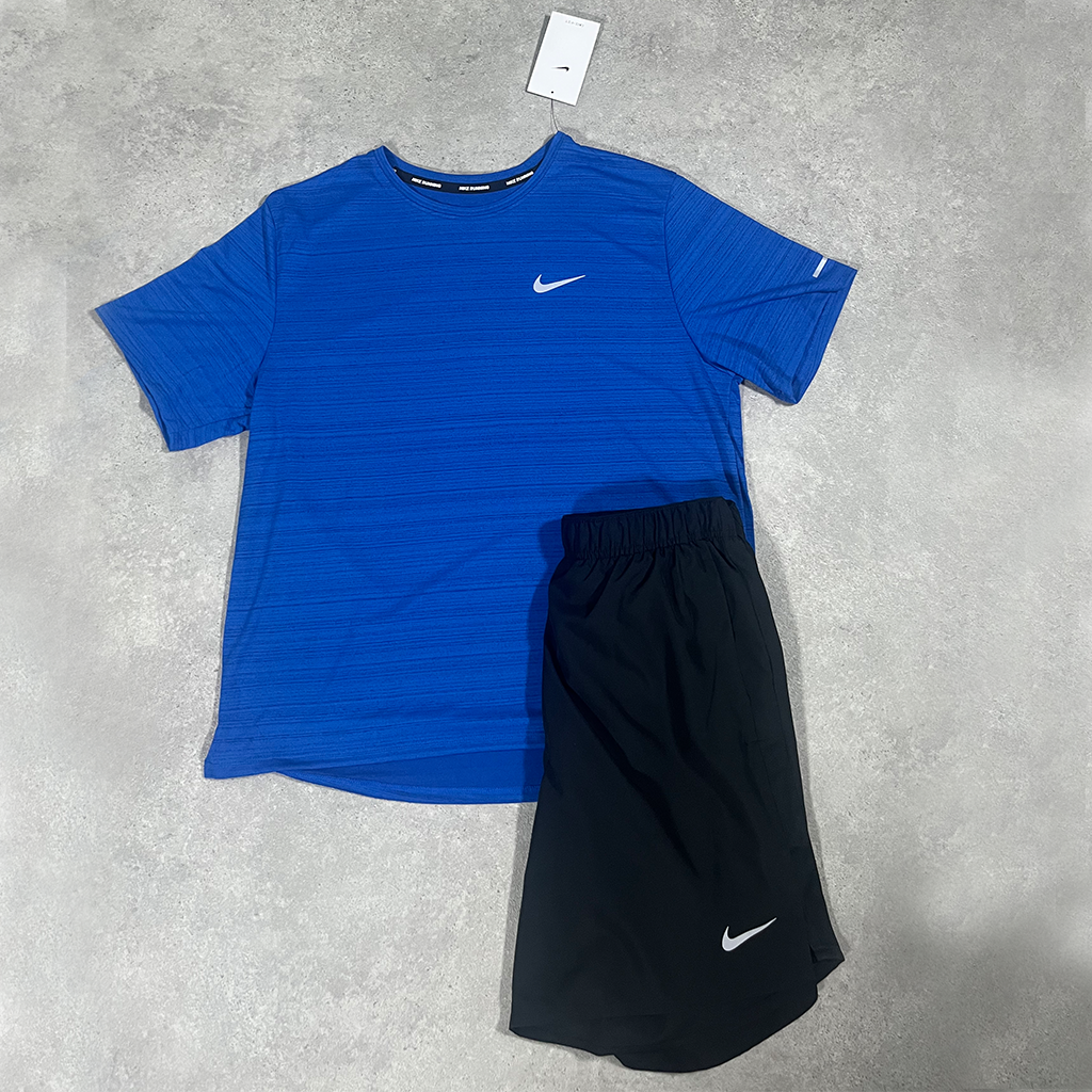 Nike - Miler T Shirt Royal Blue / Black Challenger Shorts