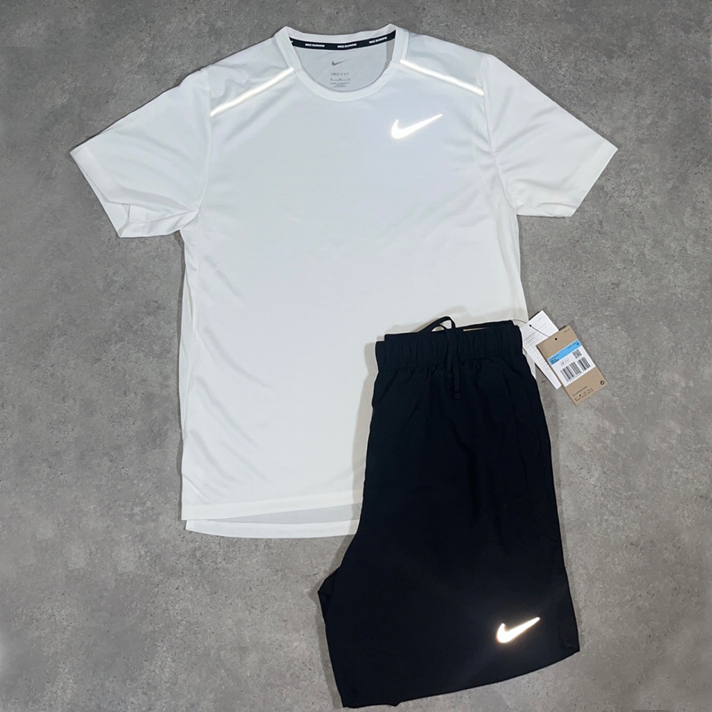 Nike - Miler T Shirt White / Black Challenger Shorts