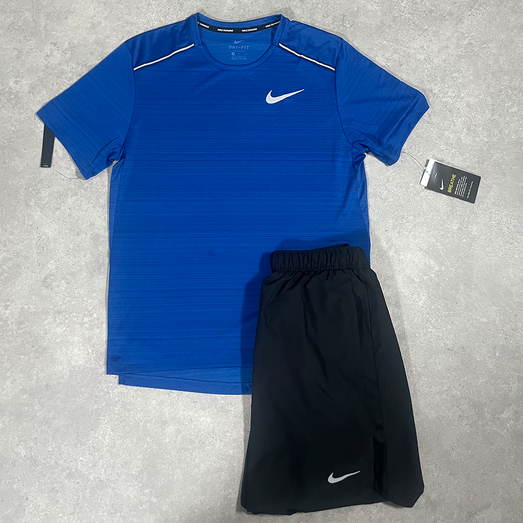 Nike - Miler T Shirt 1.0 Royal Blue / Black Challenger Shorts